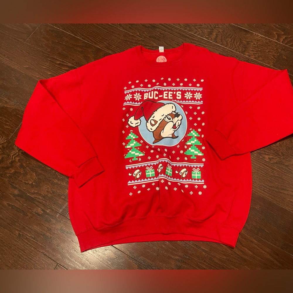 Buc-ee’s Sweatshirt Christmas Santa Beaver Crewneck Holiday Pullover size 2X